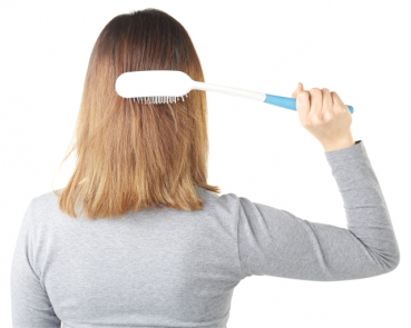 Preview: Haar-Bürste mit langem Griff
